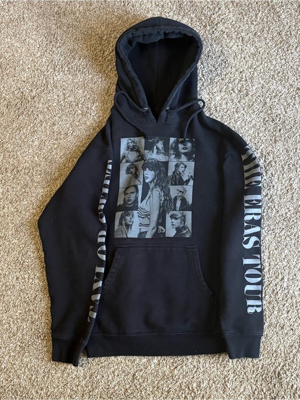 Black Taylor Swift The Eras Tour  Pullover Hoodie Size Small